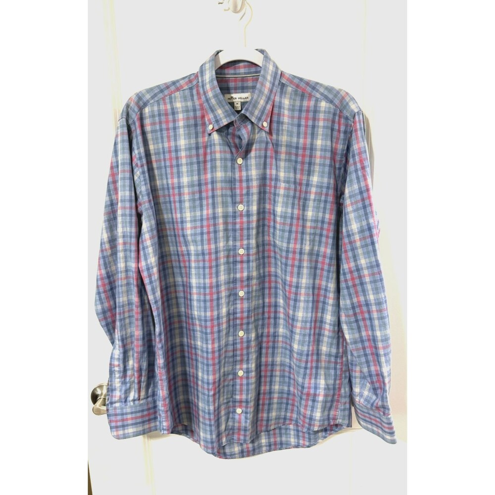 Peter Millar Shirt Mens M Multicolor Plaid Button Down Preppy Oxford NWOT